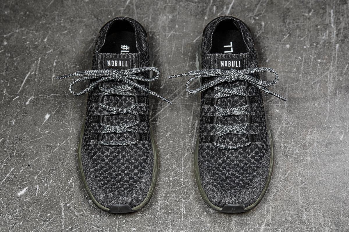 Chaussures Running Nobull Knit Runner Homme Noir Vert Foncé | OV7895304
