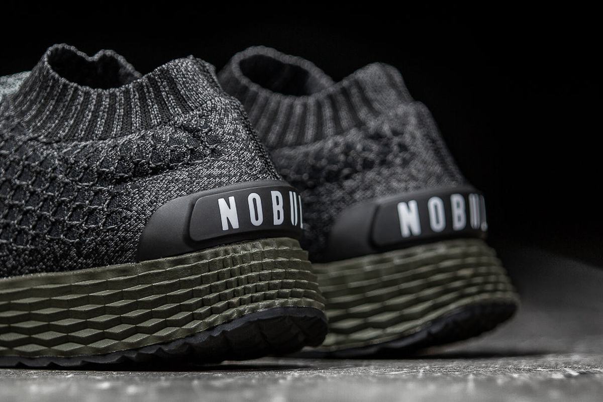 Chaussures Running Nobull Knit Runner Homme Noir Vert Foncé | OV7895304