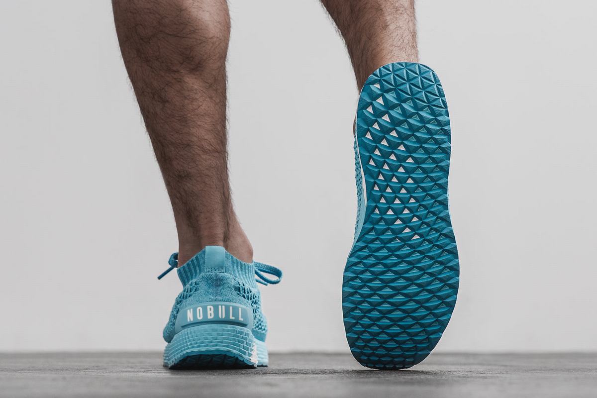 Chaussures Running Nobull Knit Runner Homme Bleu Clair | QZ1905768