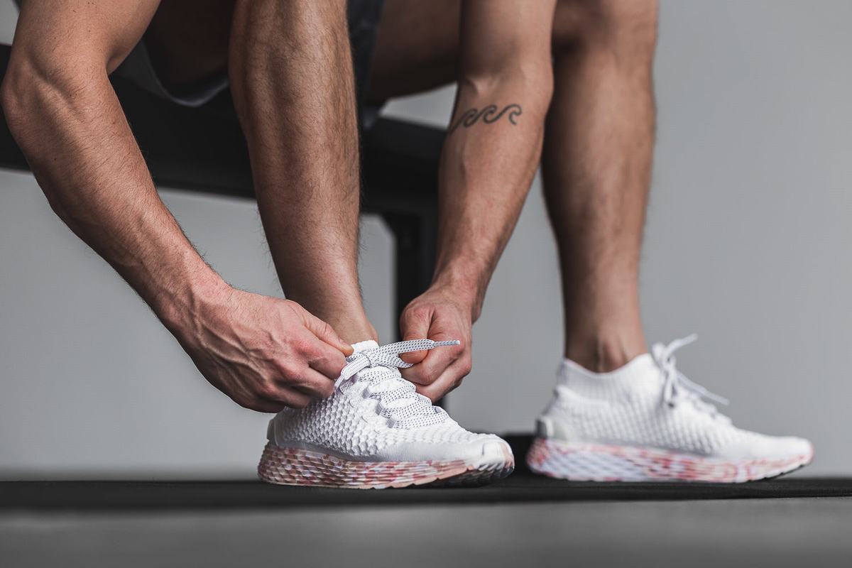 Chaussures Running Nobull Knit Runner Homme Blanche Rose | SL6490813