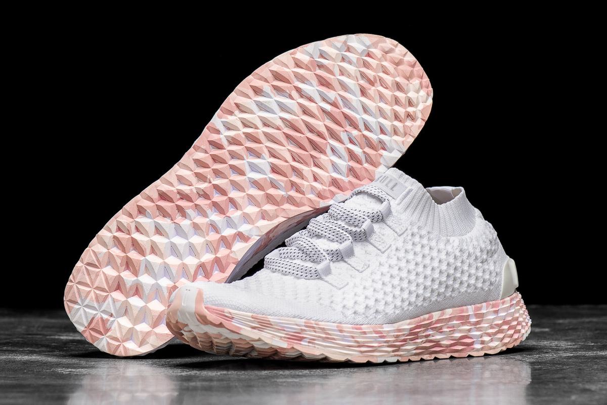 Chaussures Running Nobull Knit Runner Homme Blanche Rose | SL6490813