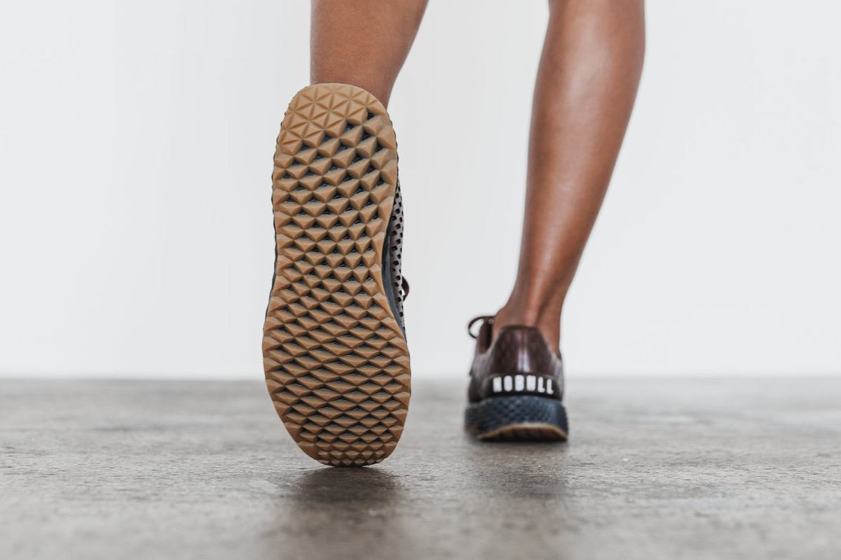 Chaussures Running Nobull Leather Runner Femme Cafe | TF1352479