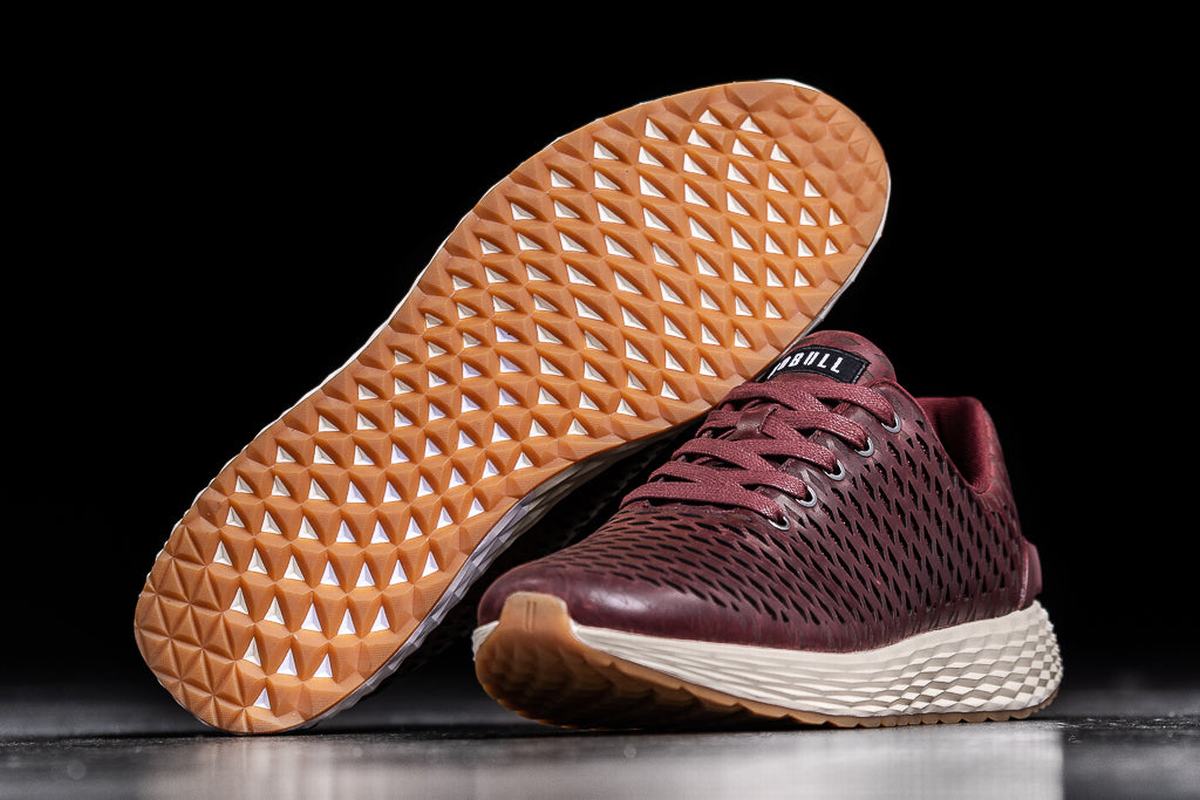 Chaussures Running Nobull Leather Runner Homme Bordeaux | ZW4307129