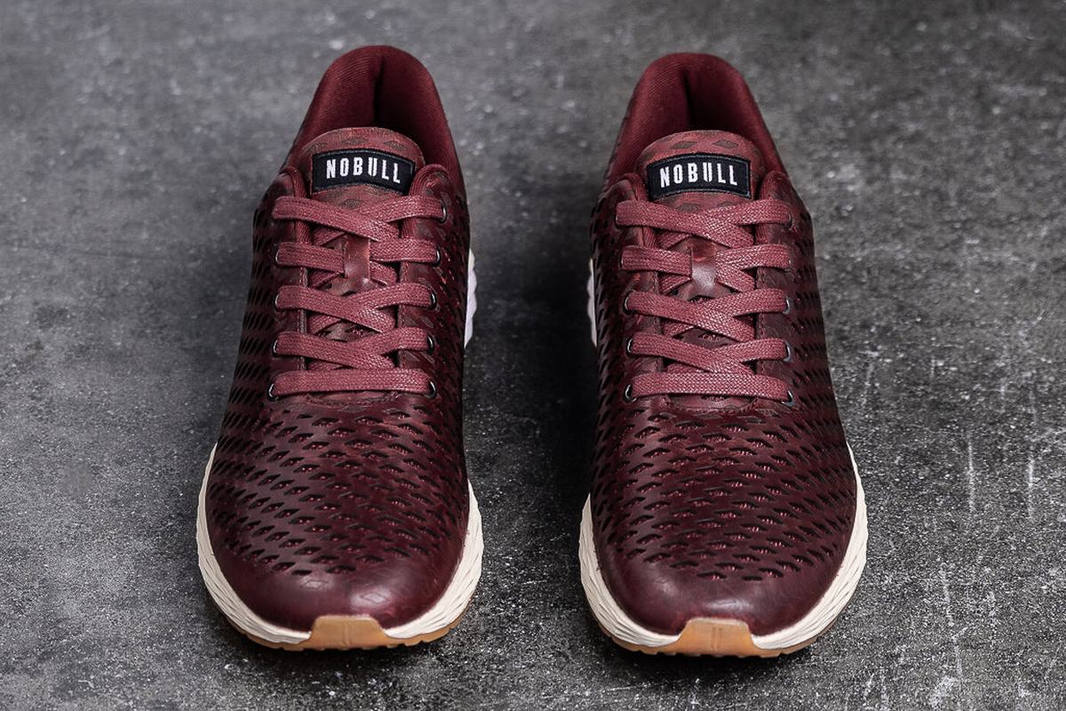 Chaussures Running Nobull Leather Runner Homme Bordeaux | ZW4307129