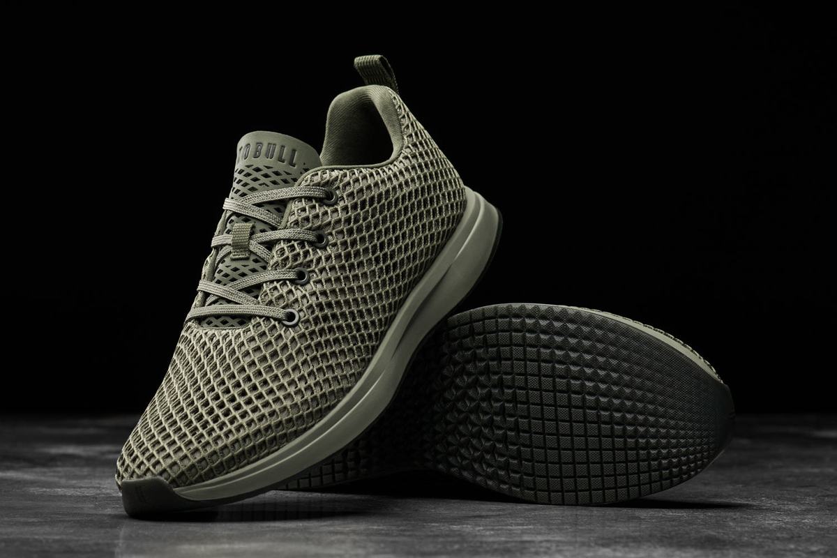 Chaussures Running Nobull Mesh Runner Homme Vert Olive Foncé | YN9407138