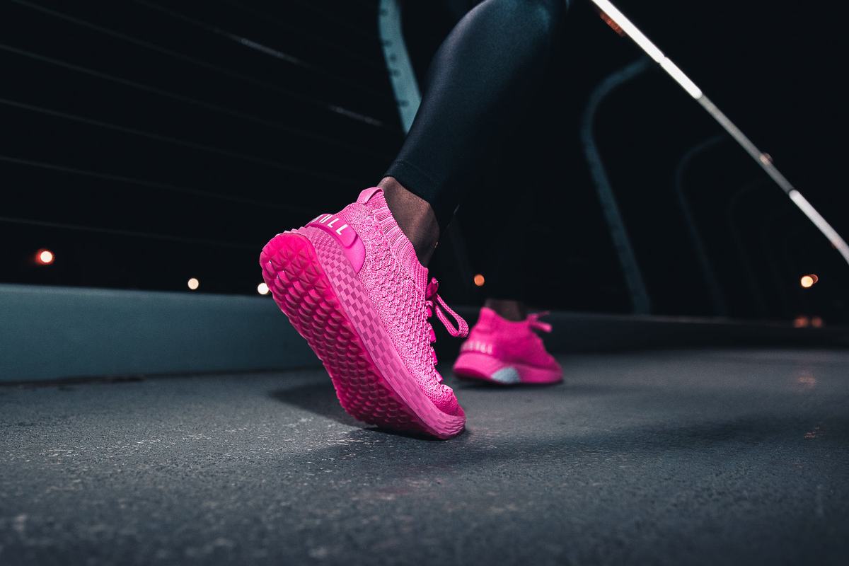 Chaussures Running Nobull Neon Knit Runner Femme Rose | EG1028743