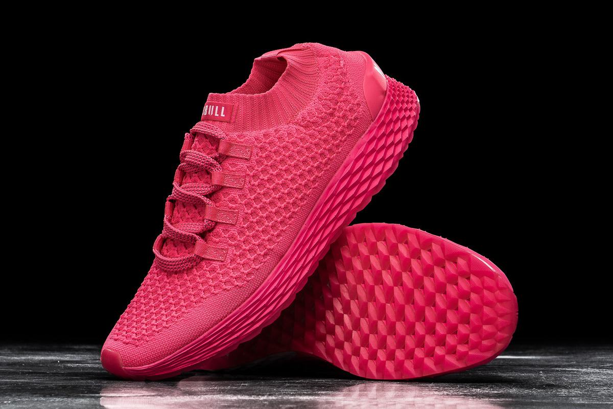 Chaussures Running Nobull Neon Knit Runner Femme Rose | IJ8619074