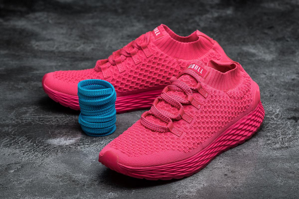 Chaussures Running Nobull Neon Knit Runner Femme Rose | IJ8619074