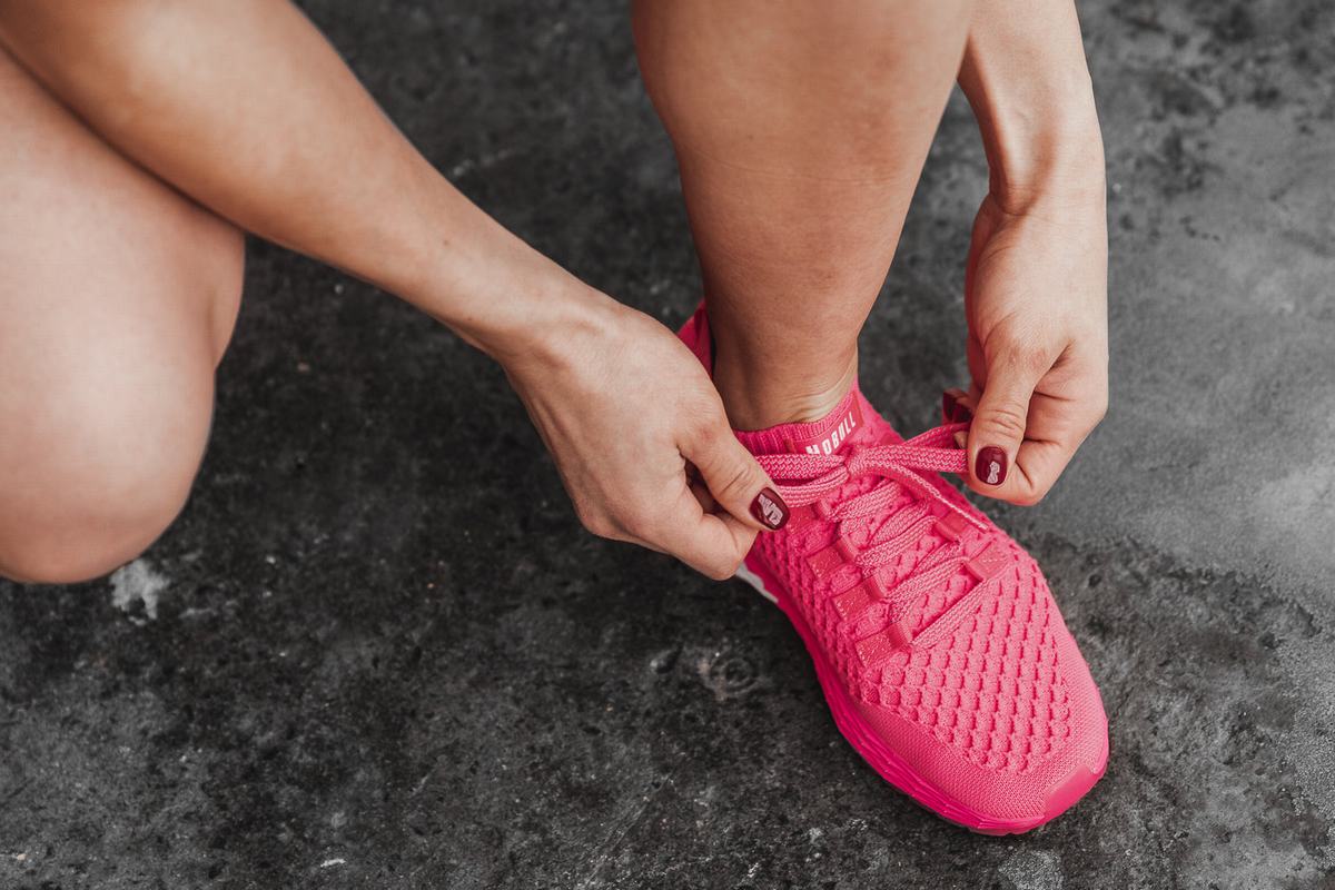 Chaussures Running Nobull Neon Knit Runner Femme Rose | IJ8619074