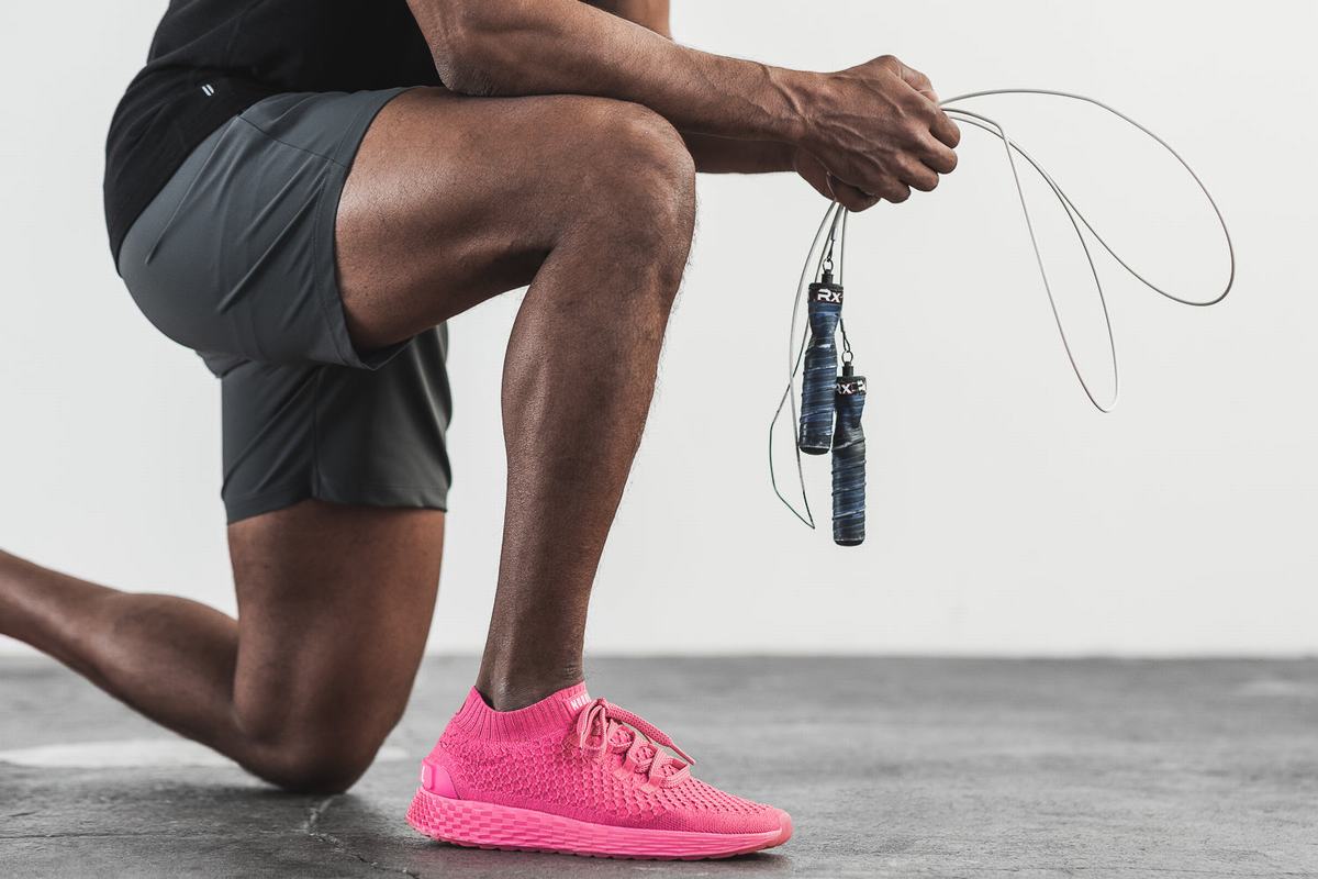 Chaussures Running Nobull Neon Knit Runner Homme Rose | JO3425698