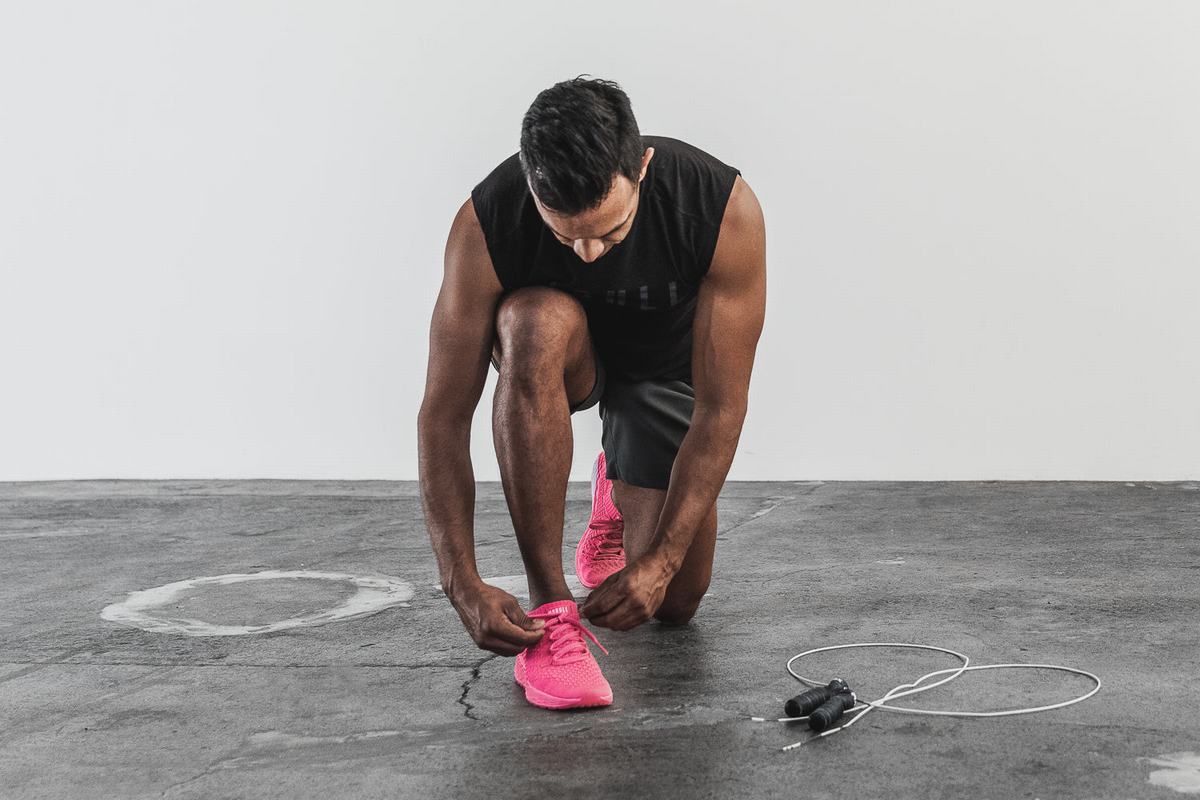 Chaussures Running Nobull Neon Knit Runner Homme Rose | JO3425698