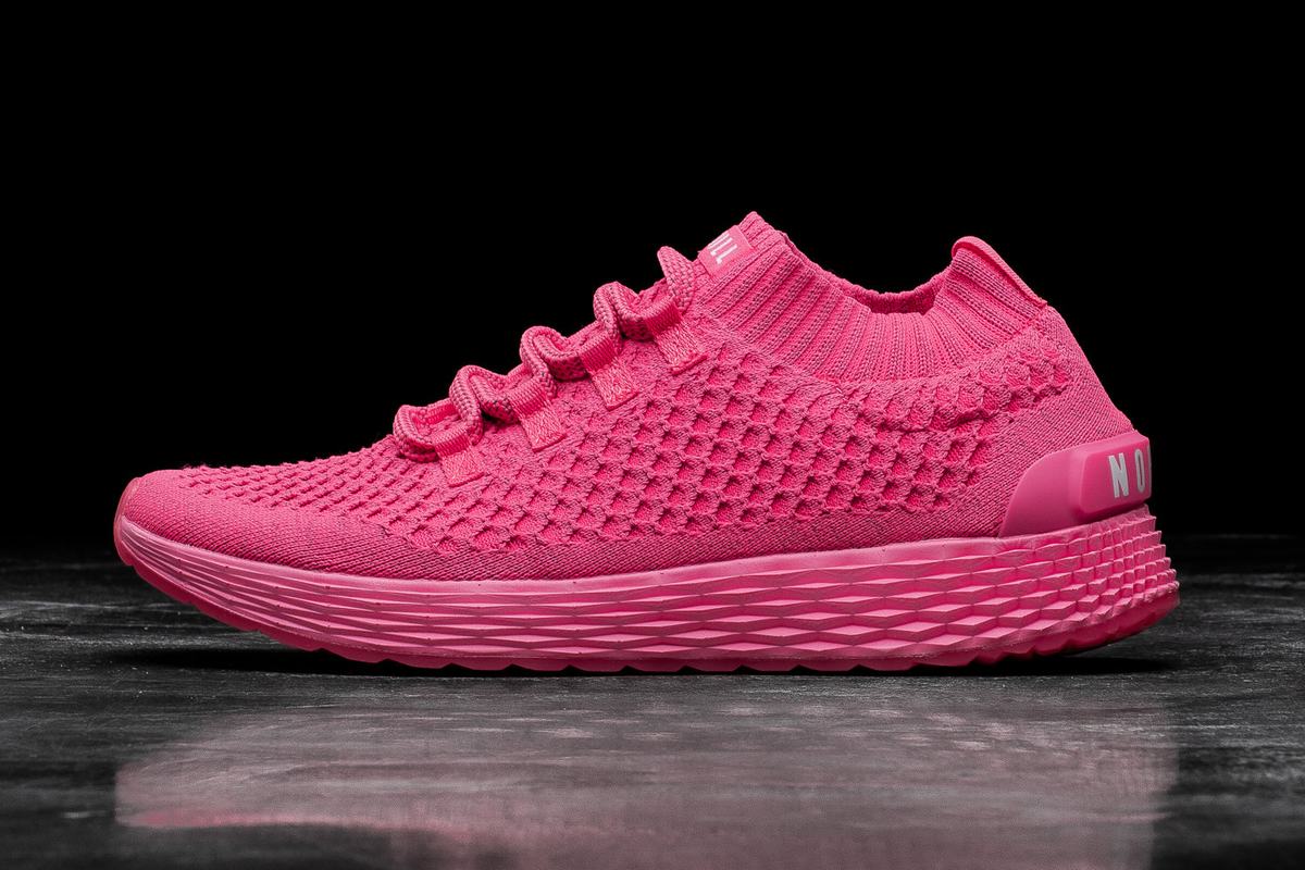 Chaussures Running Nobull Neon Knit Runner Homme Rose | JO3425698
