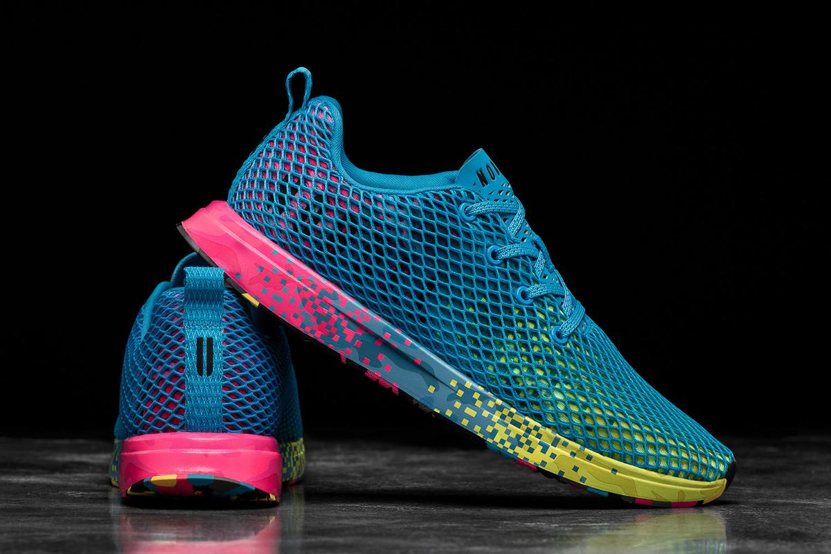 Chaussures Running Nobull Neon Mesh Runner Femme Bleu | JY7428051