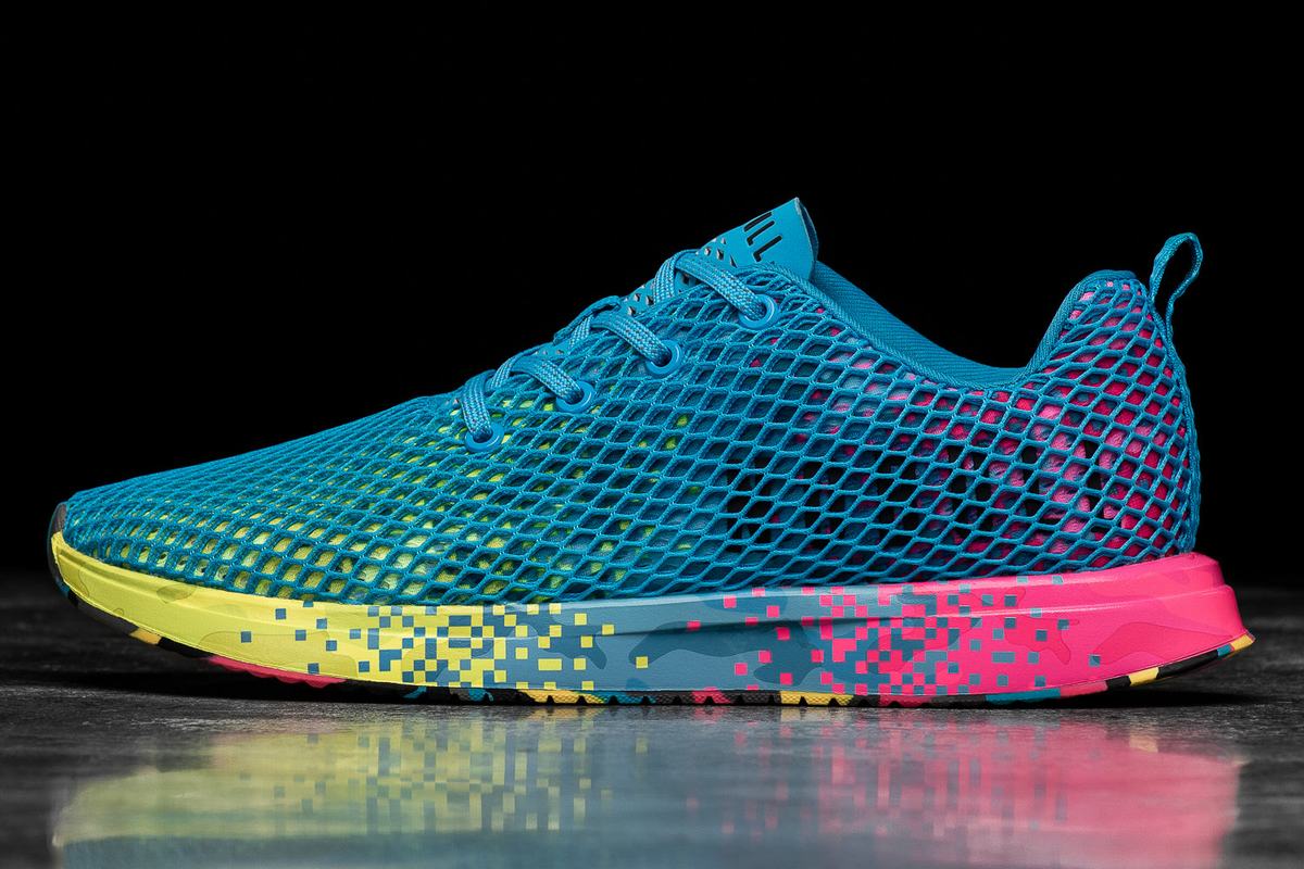 Chaussures Running Nobull Neon Mesh Runner Femme Bleu | JY7428051
