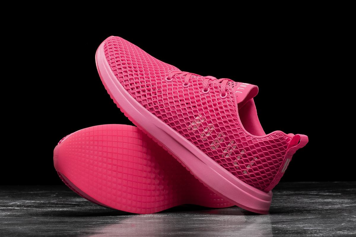 Chaussures Running Nobull Neon Mesh Runner Femme Rose | OR6284951