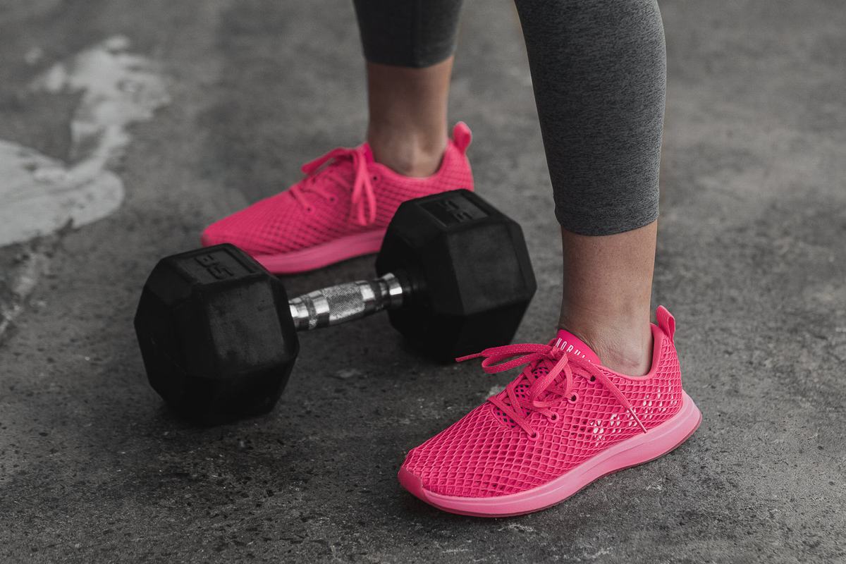 Chaussures Running Nobull Neon Mesh Runner Femme Rose | OR6284951