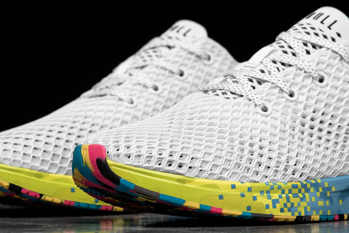 Chaussures Running Nobull Neon Mesh Runner Homme Blanche | QZ7403926