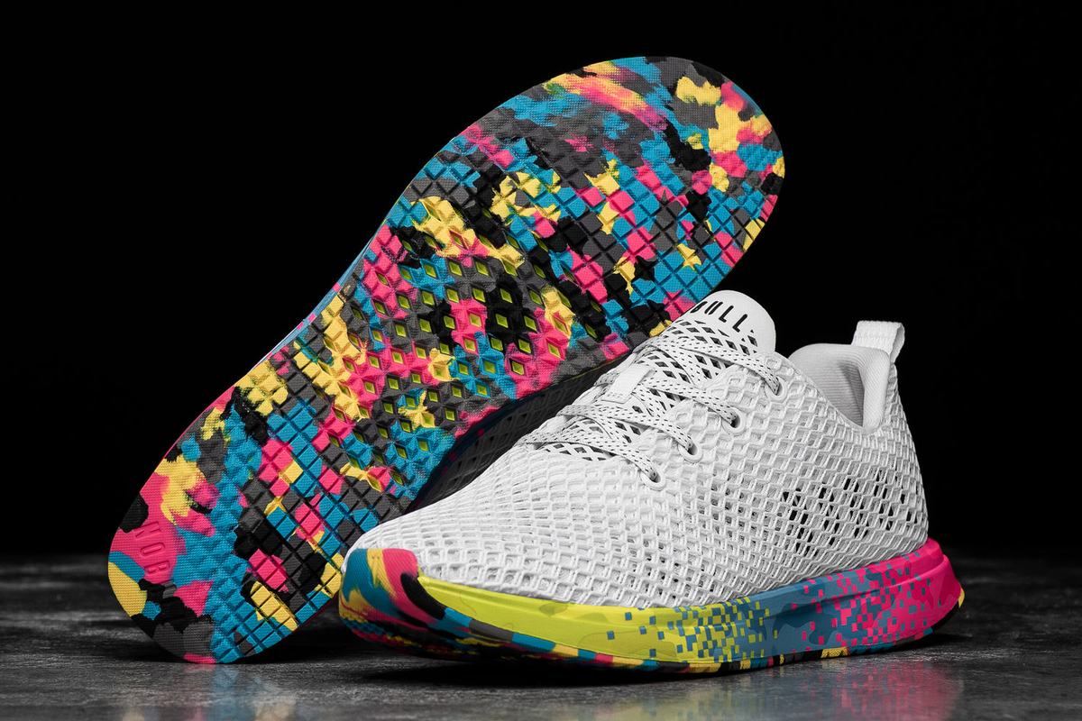 Chaussures Running Nobull Neon Mesh Runner Homme Blanche | QZ7403926