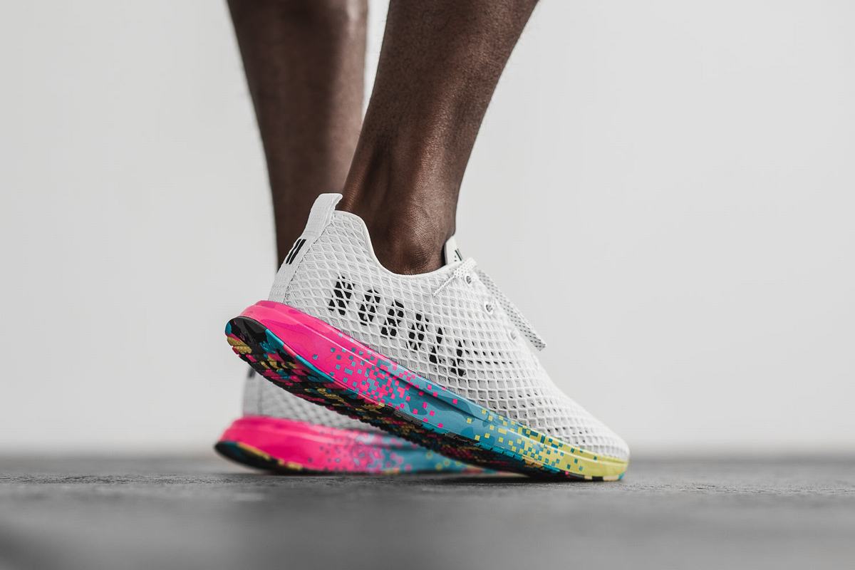 Chaussures Running Nobull Neon Mesh Runner Homme Blanche | QZ7403926