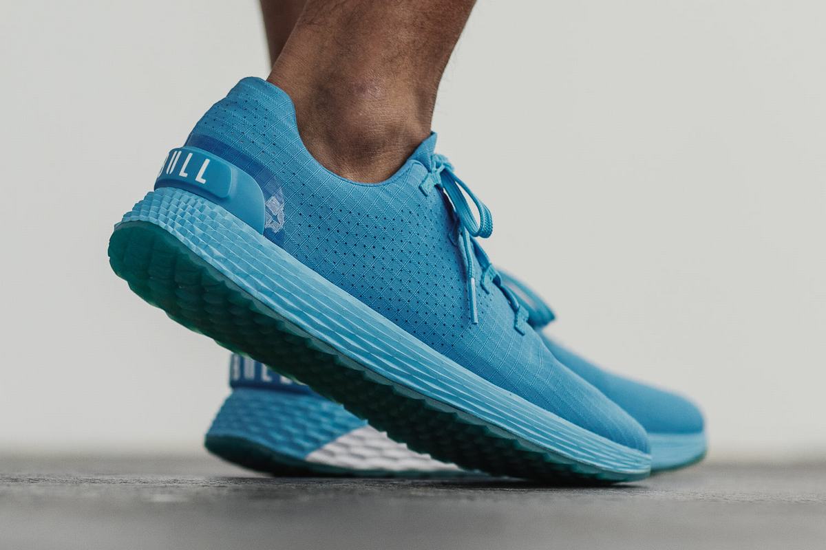 Chaussures Running Nobull Neon Ripstop Runner Homme Bleu | EL5960831