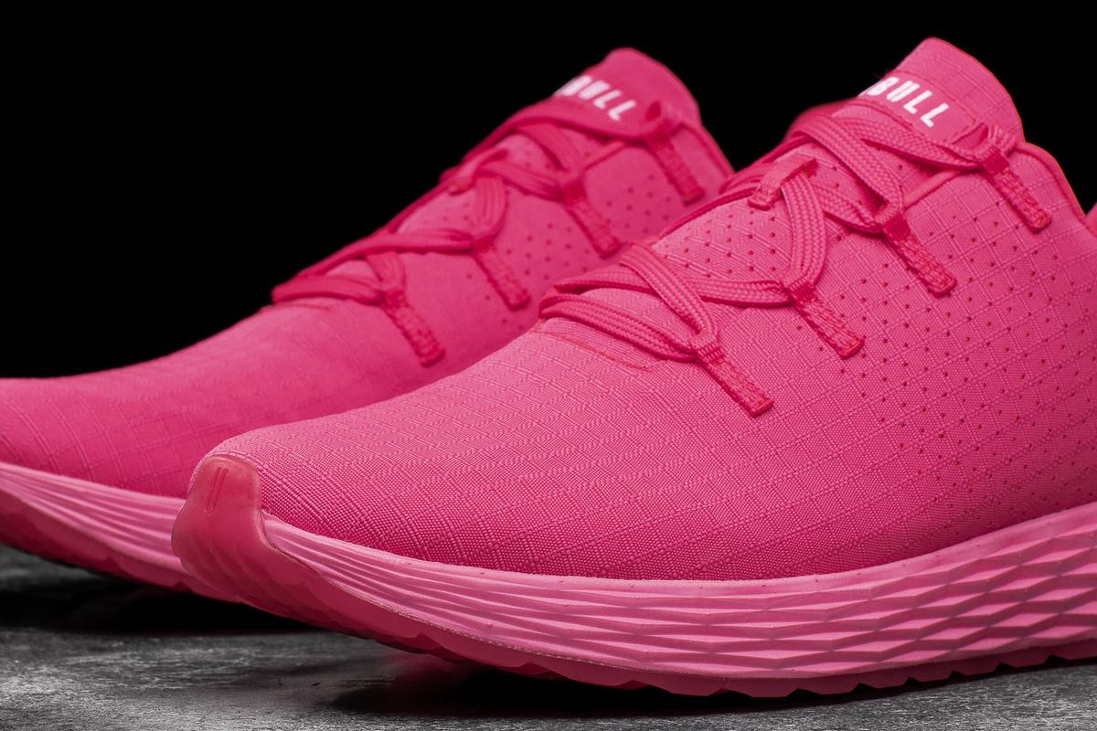 Chaussures Running Nobull Neon Ripstop Runner Homme Rose | QV9625318