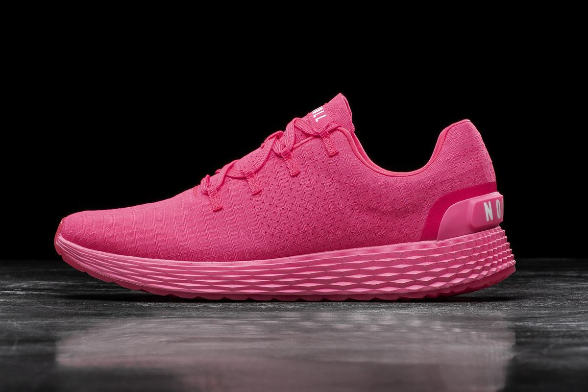 Chaussures Running Nobull Neon Ripstop Runner Homme Rose | QV9625318