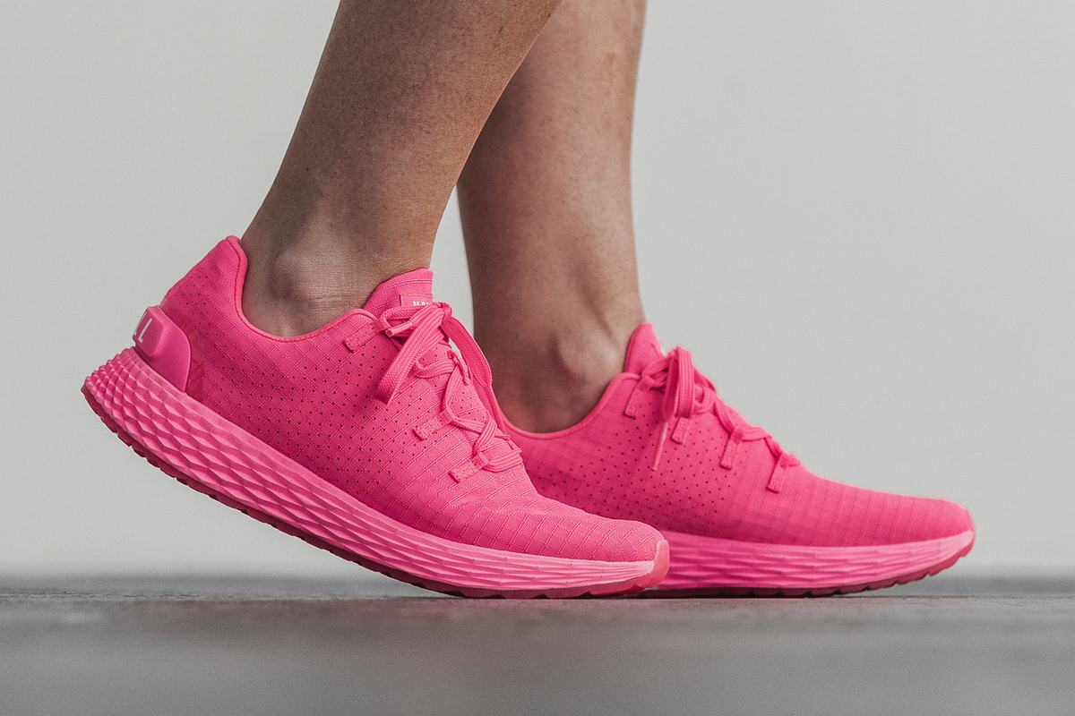 Chaussures Running Nobull Neon Ripstop Runner Femme Rose | UJ0421538