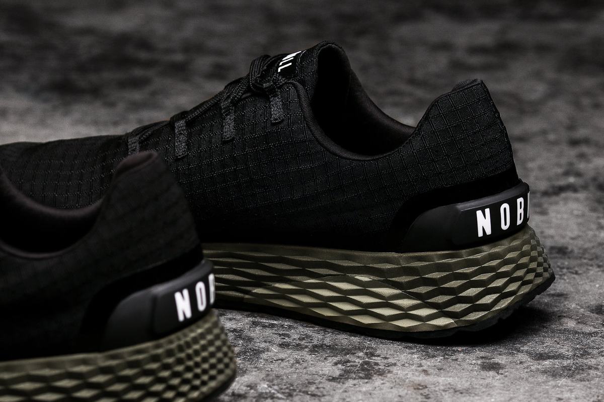 Chaussures Running Nobull Ripstop Runner Homme Noir Vert Foncé | VA8746953