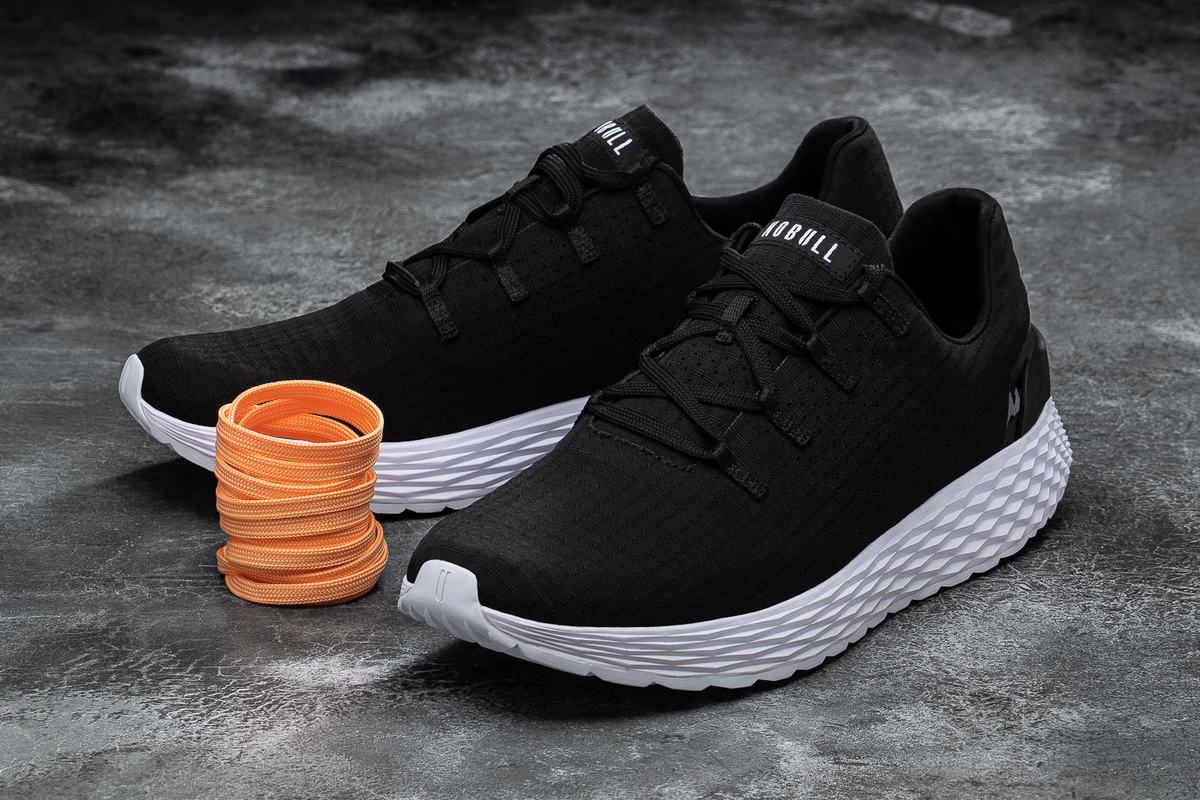 Chaussures Running Nobull Ripstop Runner Homme Noir Blanche | VC5408921