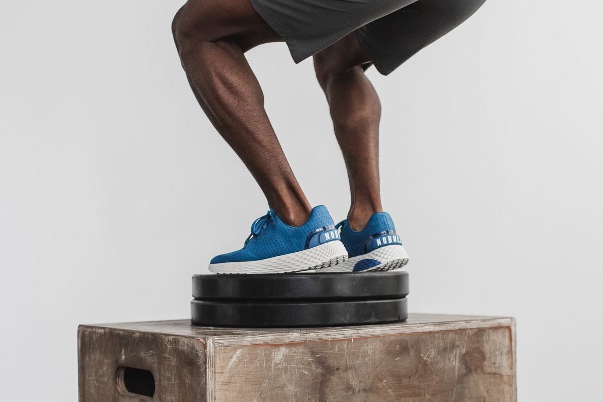 Chaussures Running Nobull Ripstop Runner Homme Azur Blanche | VS0168329