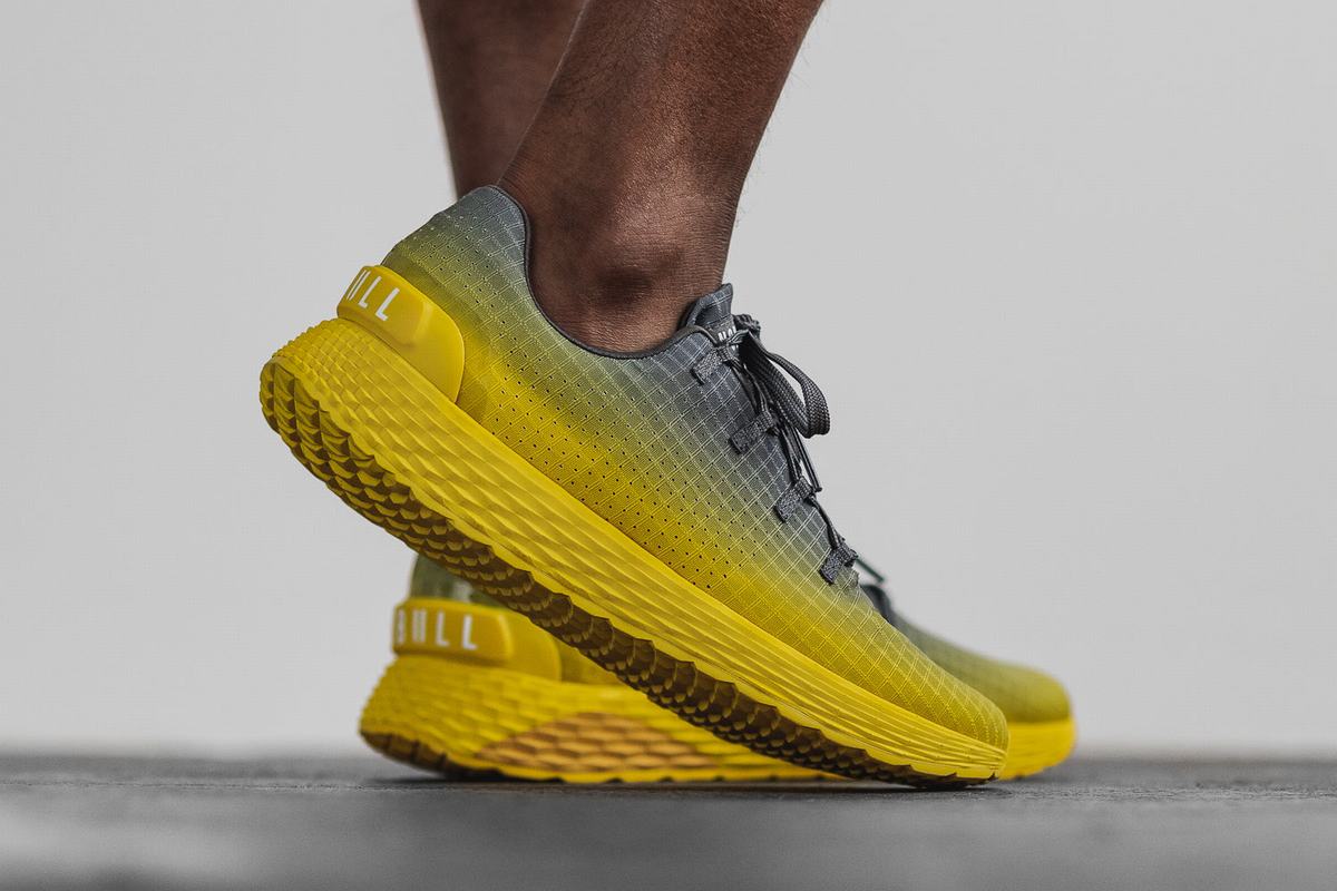 Chaussures Running Nobull Ripstop Runner Homme Grise Foncé Citron | ZJ3582647