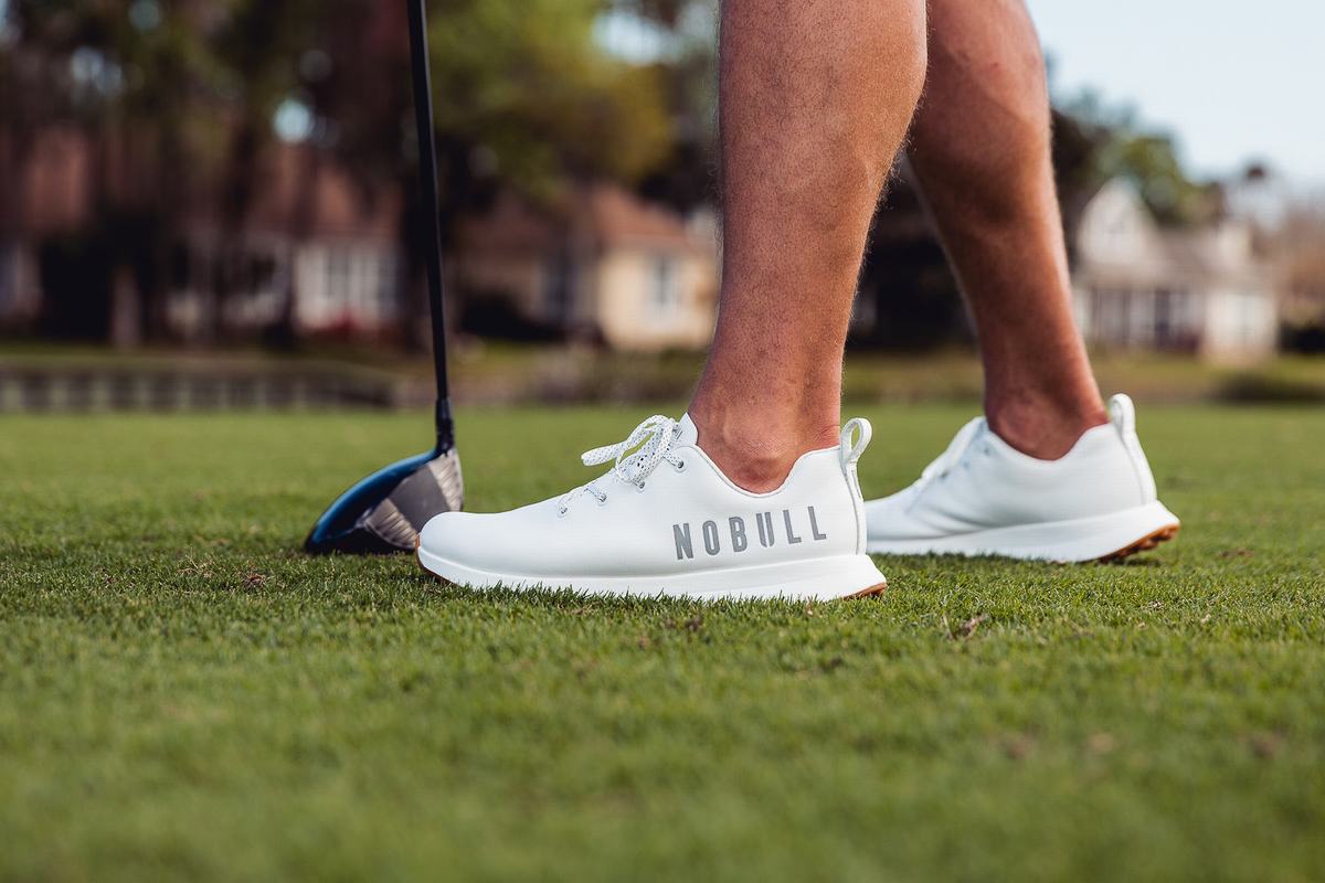 Chaussures de Golf Nobull Leather Homme Blanche | QW5271960