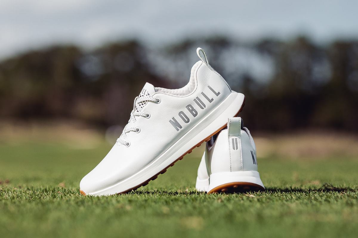 Chaussures de Golf Nobull Leather Homme Blanche | QW5271960