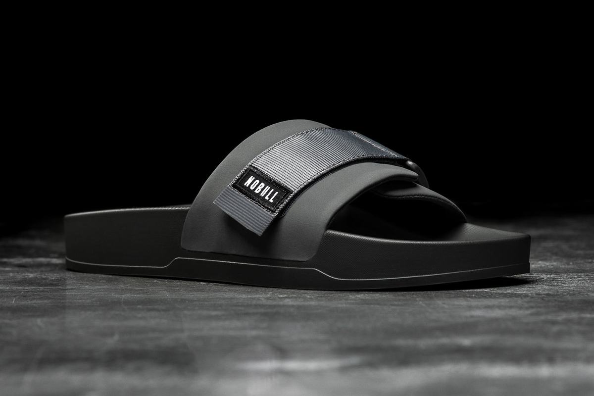 Claquette Nobull Adjustable Homme Grise Foncé | VX2358904