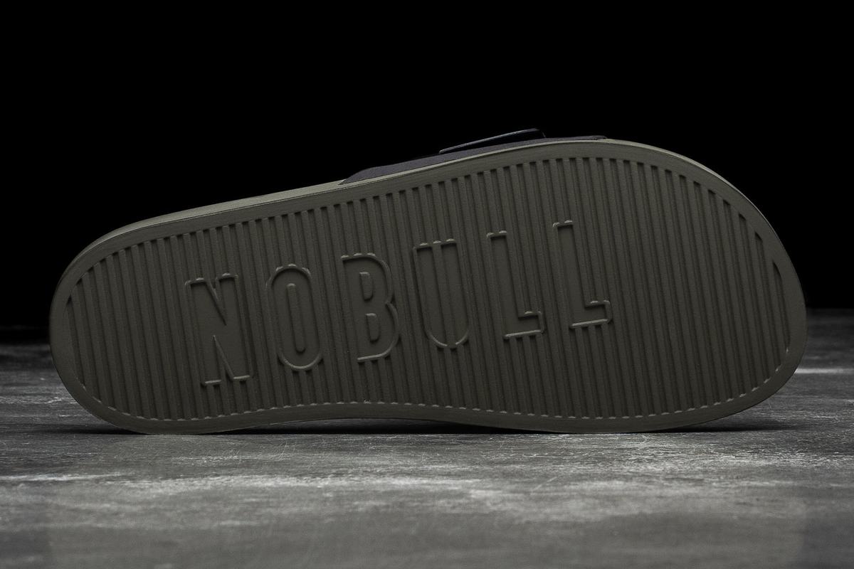 Claquette Nobull Adjustable Homme Noir Vert Foncé | RU4351720
