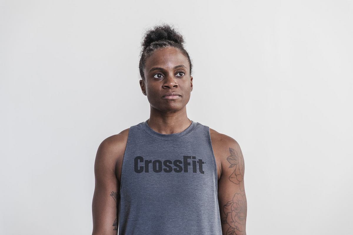 Debardeur Nobull Crossfit® High-Neck Tank Femme Grise Foncé | GA1263907