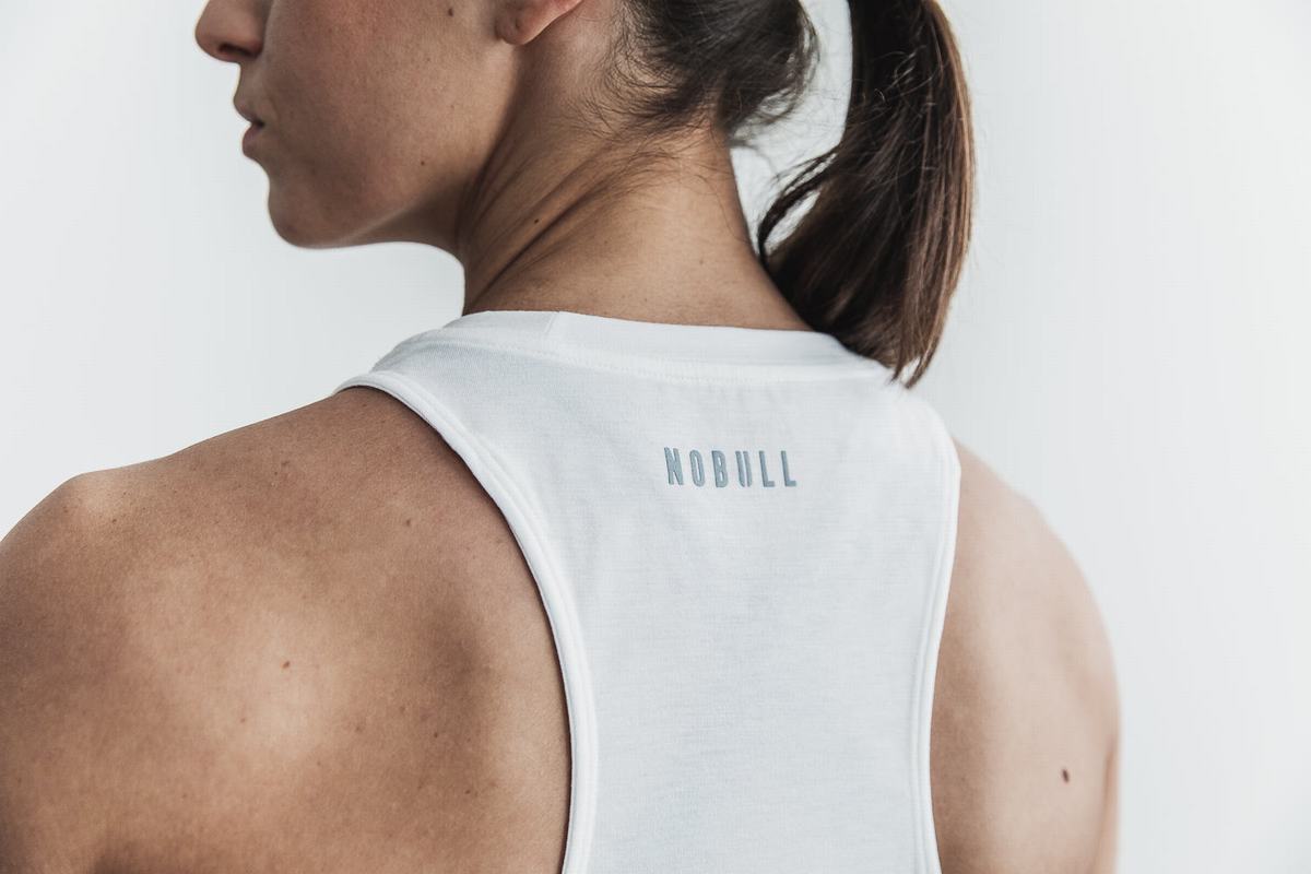 Debardeur Nobull Crossfit® High-Neck Tank Femme Blanche | IM2713084