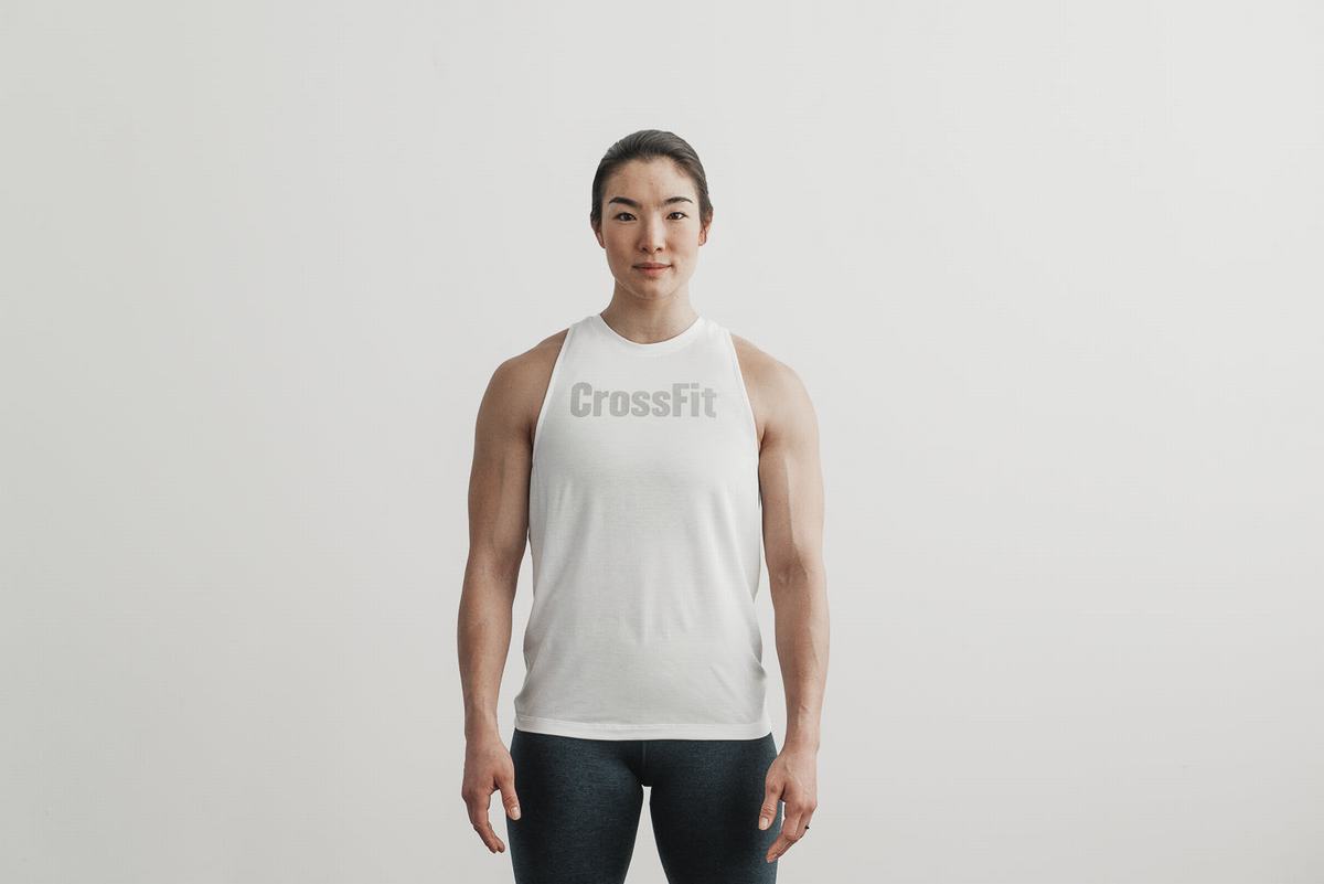 Debardeur Nobull Crossfit® High-Neck Tank Femme Blanche | IM2713084