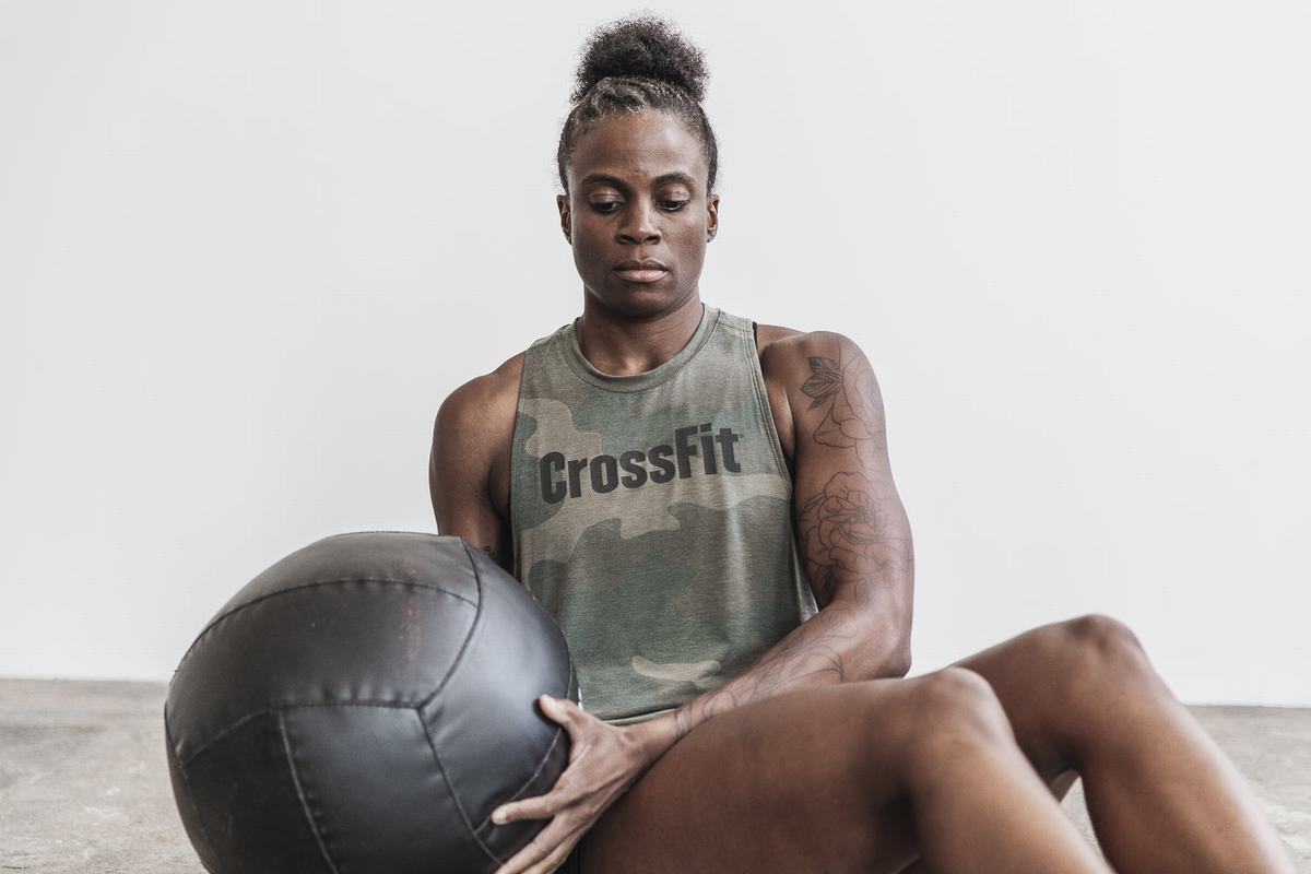 Debardeur Nobull Crossfit® High-Neck Tank Femme Vert Camouflage | QO0182963