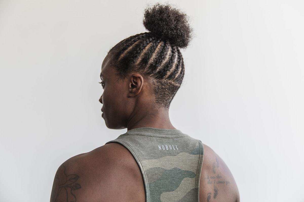 Debardeur Nobull Crossfit® High-Neck Tank Femme Vert Camouflage | QO0182963