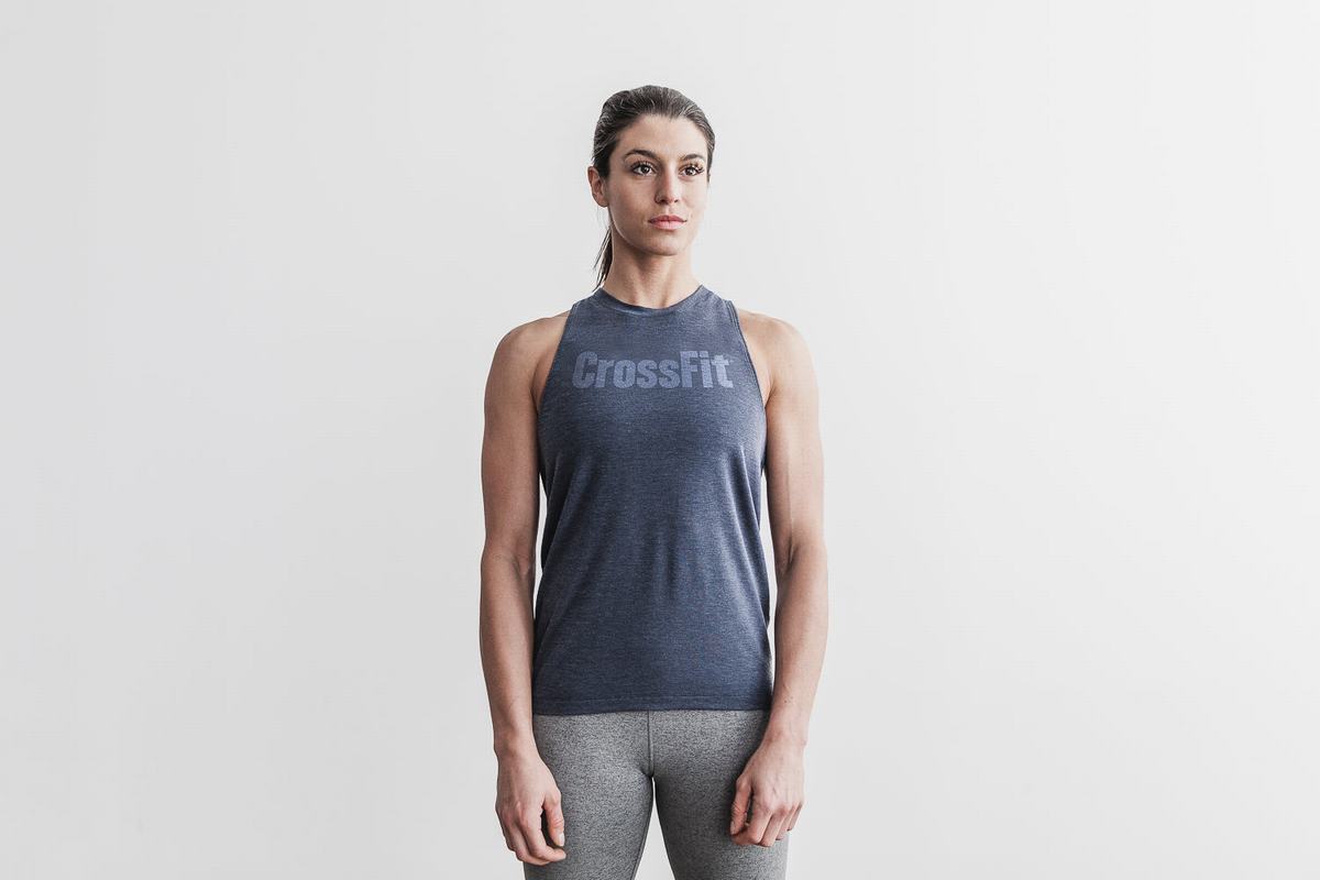 Debardeur Nobull Crossfit® High-Neck Tank Femme Bleu Marine | WH8250691