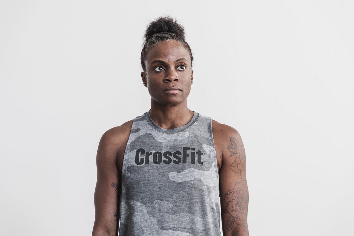 Debardeur Nobull Crossfit® High-Neck Tank Femme Grise Camouflage | XC9745213