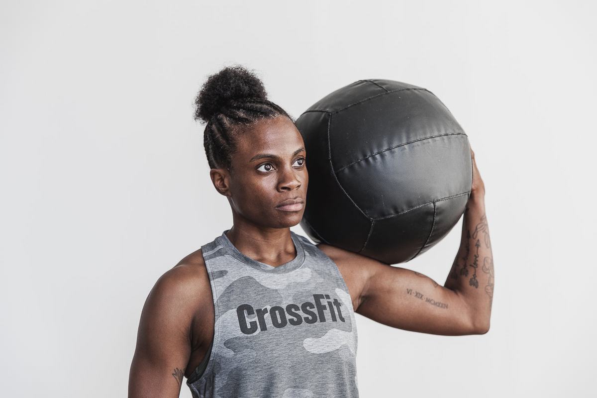 Debardeur Nobull Crossfit® High-Neck Tank Femme Grise Camouflage | XC9745213