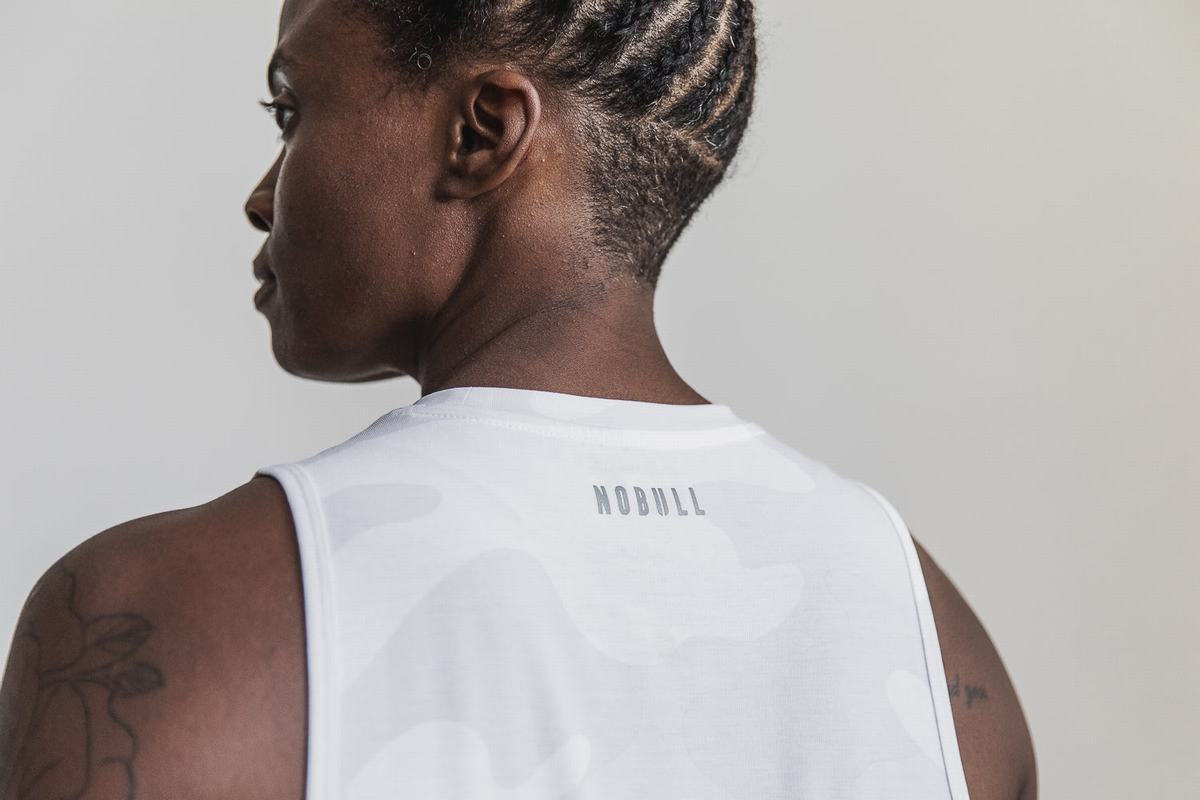 Debardeur Nobull Crossfit® Muscle Tank Femme Blanche Camouflage | AF6187924