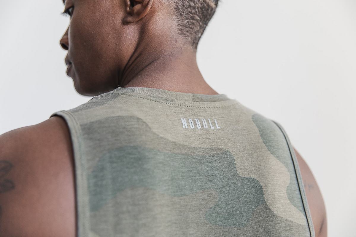 Debardeur Nobull Crossfit® Muscle Tank Femme Vert Camouflage | AO1956042