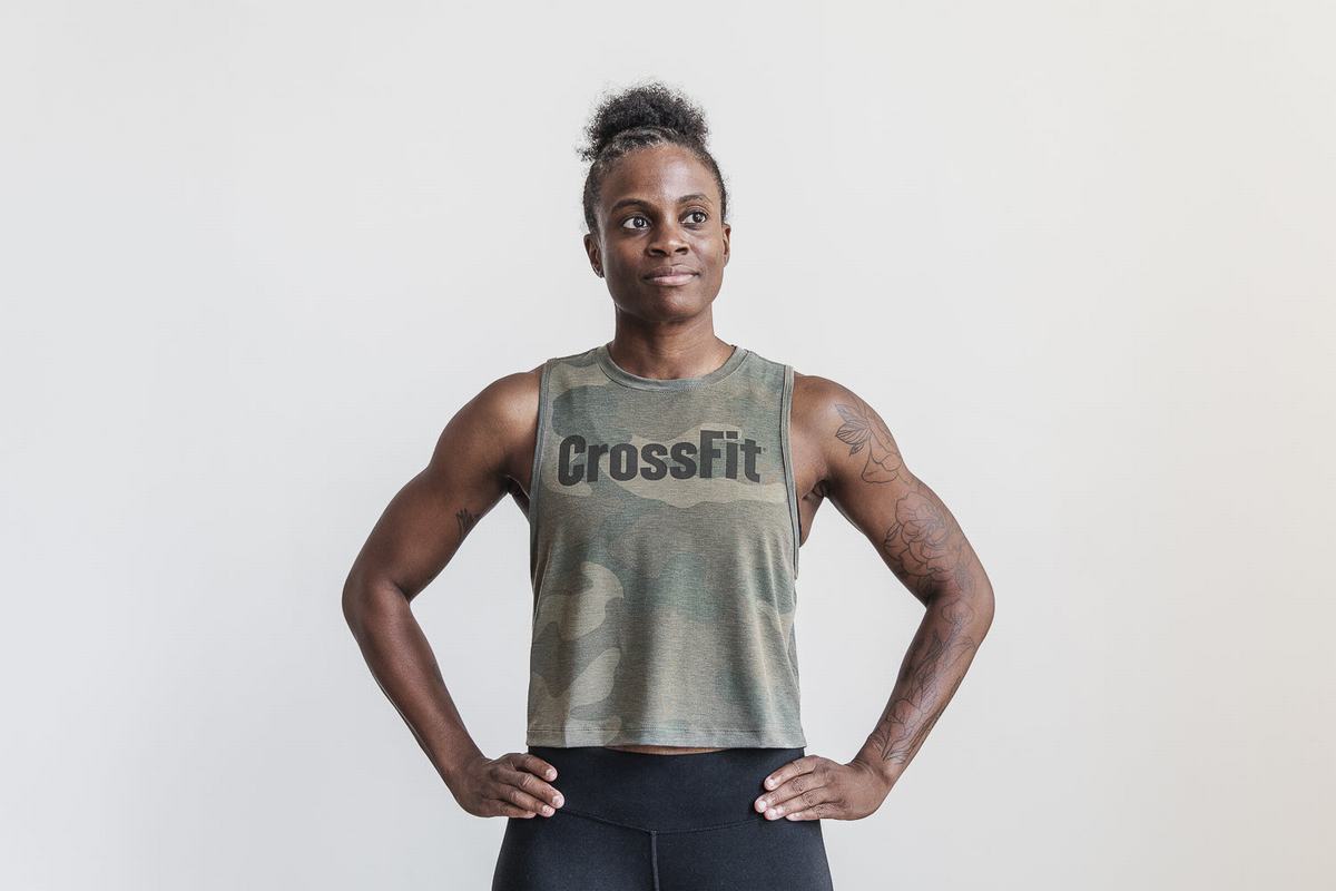 Debardeur Nobull Crossfit® Muscle Tank Femme Vert Camouflage | AO1956042