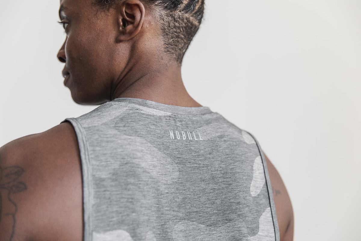 Debardeur Nobull Crossfit® Muscle Tank Femme Grise Camouflage | SF9063257