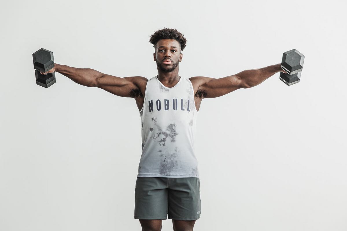 Debardeur Nobull Dip-Dye Tank Homme Blanche | KM7496052