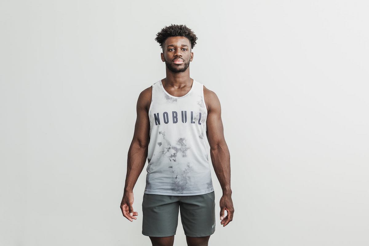 Debardeur Nobull Dip-Dye Tank Homme Blanche | KM7496052