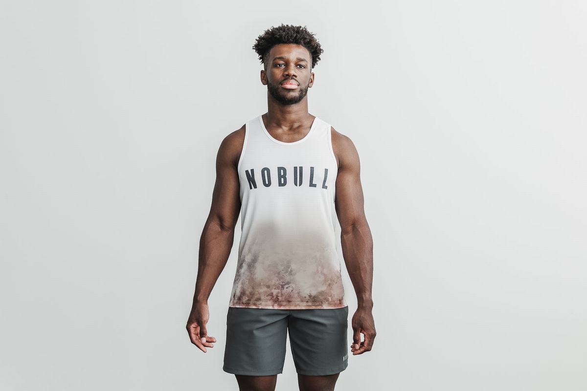 Debardeur Nobull Dip-Dye Tank Homme Blanche | XE8529760